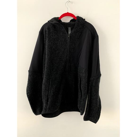 Wool Lululemon Full Zip Black Hooded Jacket Mens Size Large - Picture 1 of 7